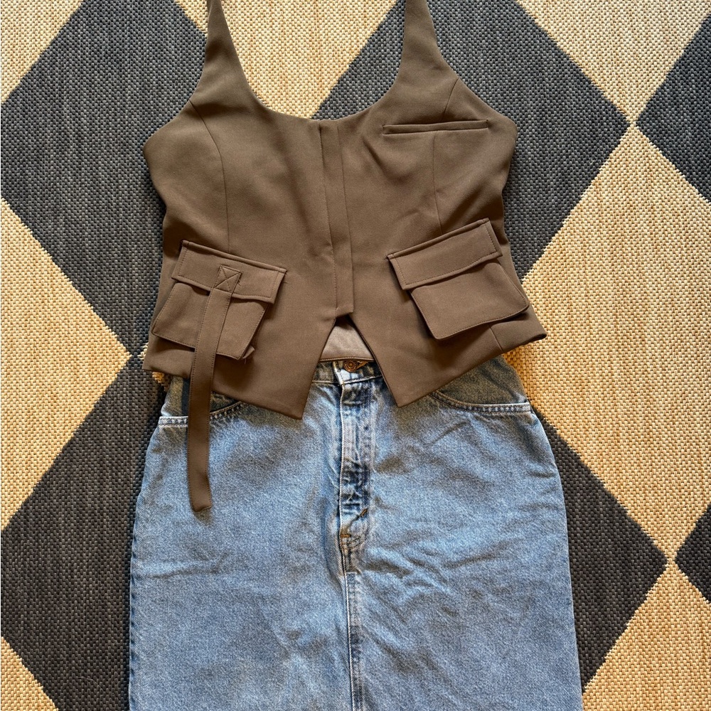 Brown Zara Halter Top